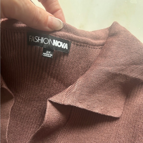Fashion Nova Mauve Ribbed Knit Top - Picture 2 of 2